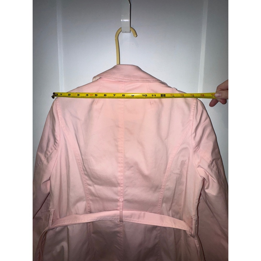 Talbots Petite light Pink Cotton Blend Belted Trench Coat Jacket SP PH5289 - Picture 10 of 14
